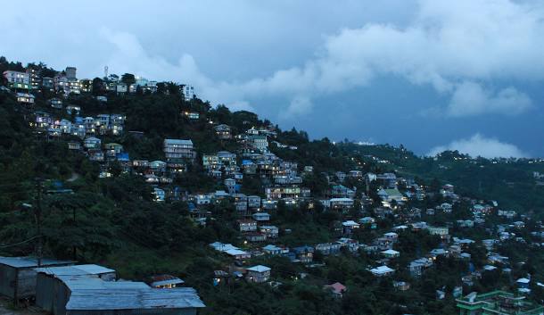 Aizawl city on the ridge